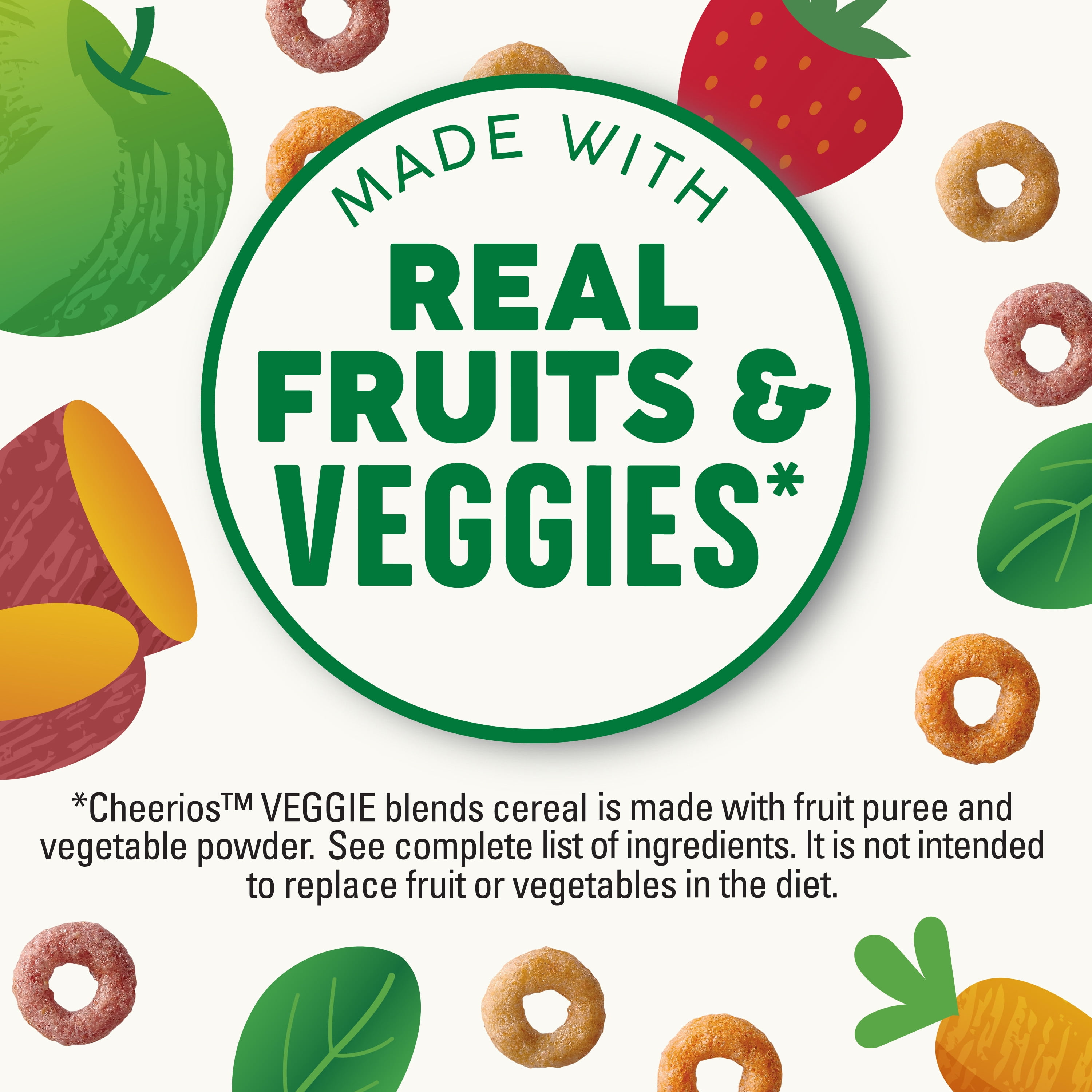 Cheerios Veggie Blends Apple Strawberry, Whole Grains, 300g, 300 g