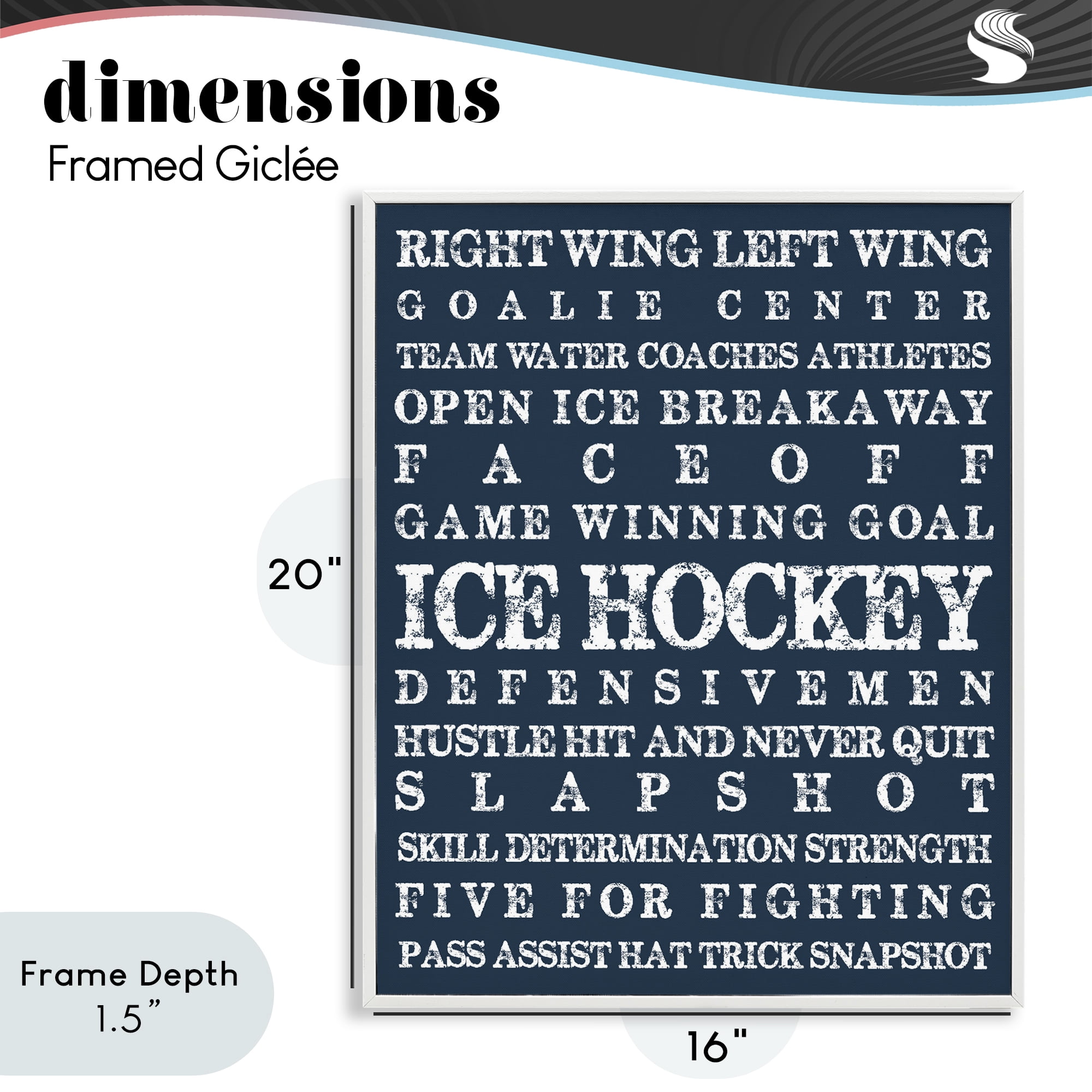 Stupell Industries Ice Hockey Expressions White Framed Giclee Art, design by Melody Hogan