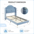 thumbnail image 2 of Accreate Upholstered Twin Bed Frame with Lights, Stylish Velvet Platform Bed, Wingback Storage Headboard, Wooden Slats Support, No Box Spring Needed, 2 of 9