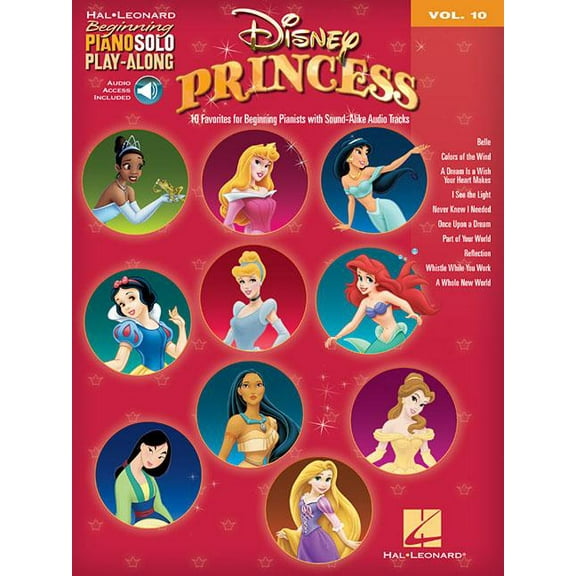 Disney Princess Beginning Piano Solo Play-Along Volume 10 - Book/Online Audio, (Paperback)