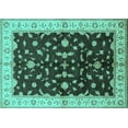 thumbnail image 1 of Ahgly Company Indoor Rectangle Oriental Turquoise Blue Traditional Area Rugs, 7' x 10', 1 of 4