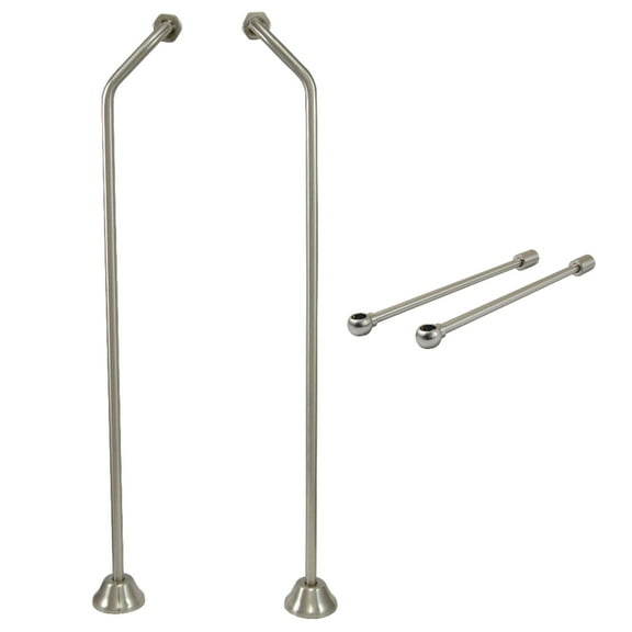 Kingston Brass CCK478 Vintage Double Offset Faucet Supply Line with Wall Bracket Combo, Brushed Nickel