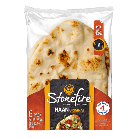 Stonefire® Original Naan Bread, Family Size Authentic Flatbread for Dipping & Pizza, 24.6 oz, 6 Count
