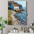 thumbnail image 4 of Sailboat Lake Mountain Village Canvas Print Wall Art, Scenic Vacation Decor for Living Room Bedroom Office Hotel, 4 of 8