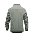 thumbnail image 2 of WREESH Men's Solid Color Stand-up Collar Zipper Casual Warm Windproof Pocket Motorcycle Jacket, 2 of 7