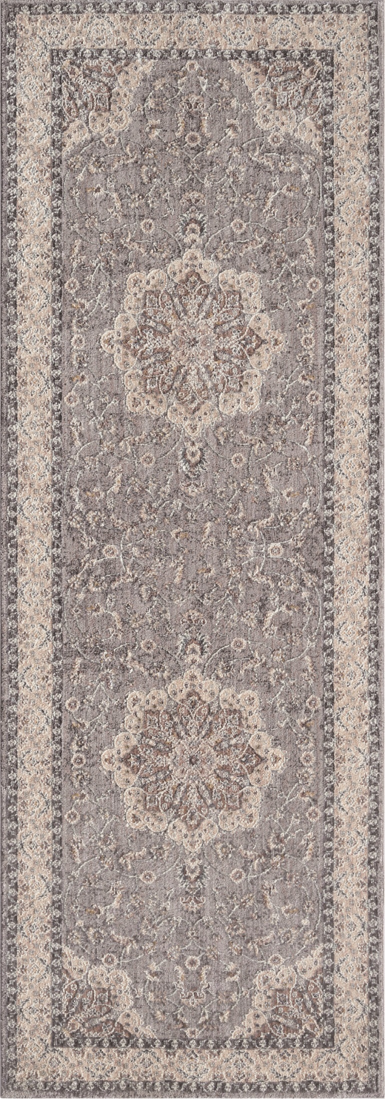United Weavers Utopia Kerry Oriental Border Runner Rug, Grey, 2'7" x 7'2"