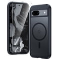 thumbnail image 1 of KOMI for Google Pixel 8A Case: Support Magnetic Charging Frosted Translucent Back Protective Phone Cover - Matte Military Grade Full Protection Drop Proof Shockproof Tough Cases - 6.1 inch (Black), 1 of 5