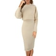 thumbnail image 3 of Women Knitted Dress Two Piece Suit Pullover Top And Dress Bodycon 2 Piece Set Midi Dress Knitted Dress Set Women Gown Dress Lightweight Summer Dresses plus Size Long Satin Dress for Women Mesh Swim, 3 of 4