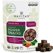Navitas Organics Superfood Power Snacks, Cacao Goji, 8 oz. Bag - Organic, Non-GMO, Gluten-Free, No Sugar Added