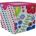 thumbnail image 5 of Bacati - Botanical Pink Cotton Percale Fabric covered Storage, Small Box, 10 L  x 10 W x 10 H inches, 5 of 8