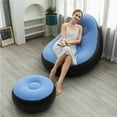 thumbnail image 6 of Inflatable Living Room Furniture PVC Chair, Indoor Foldable Deck Chaise Lounges, Travel Camping Picnic Beach Chair (41.3x3.9x49.2in + 24x12in), 6 of 6