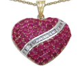 thumbnail image 3 of Genuine Ruby and White Topaz Heart Pendant Necklace 4.67 Carat in 14k Yellow Gold Plating, 3 of 8