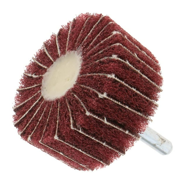 Rueda abrasiva de láminas no tejidas con vástago de 6 mm, herramientas de pulido para bruñido 50 x 25 x 6 mm de grano rojo
