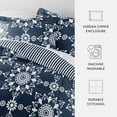 thumbnail image 5 of Noble Linens 2-Piece Navy Daisy Medallion Reversible Print Comforter Set, Twin/TwinXL, 5 of 13