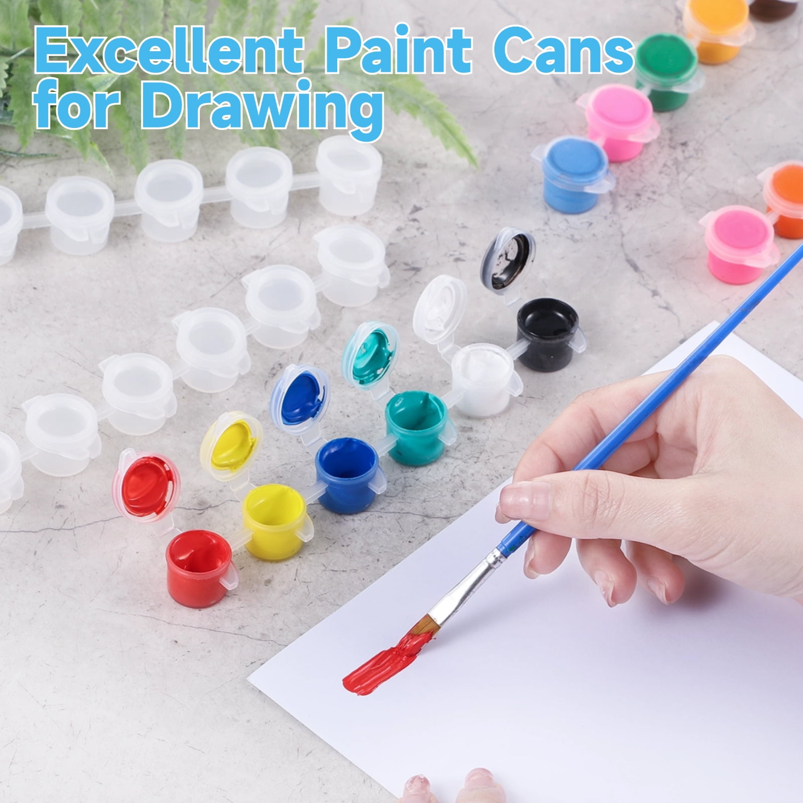 100 Pcs Mini Paint Cups Plastic Small Containers with Lids, Empty Paint Splitter Pots for Art Painting, Craft Supplies Storage, Travel Paint Containers 3ml