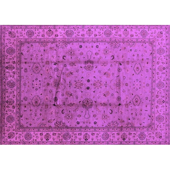 Ahgly Company Indoor Rectangle Oriental Purple Industrial Area Rugs, 2' x 3'