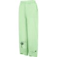 thumbnail image 4 of Women's Solid Color Casual Pants Trendy Cute Printed Elastic Waist Pants with Pockets Comfy Loose Versatile Wide Leg Pant, 4 of 6