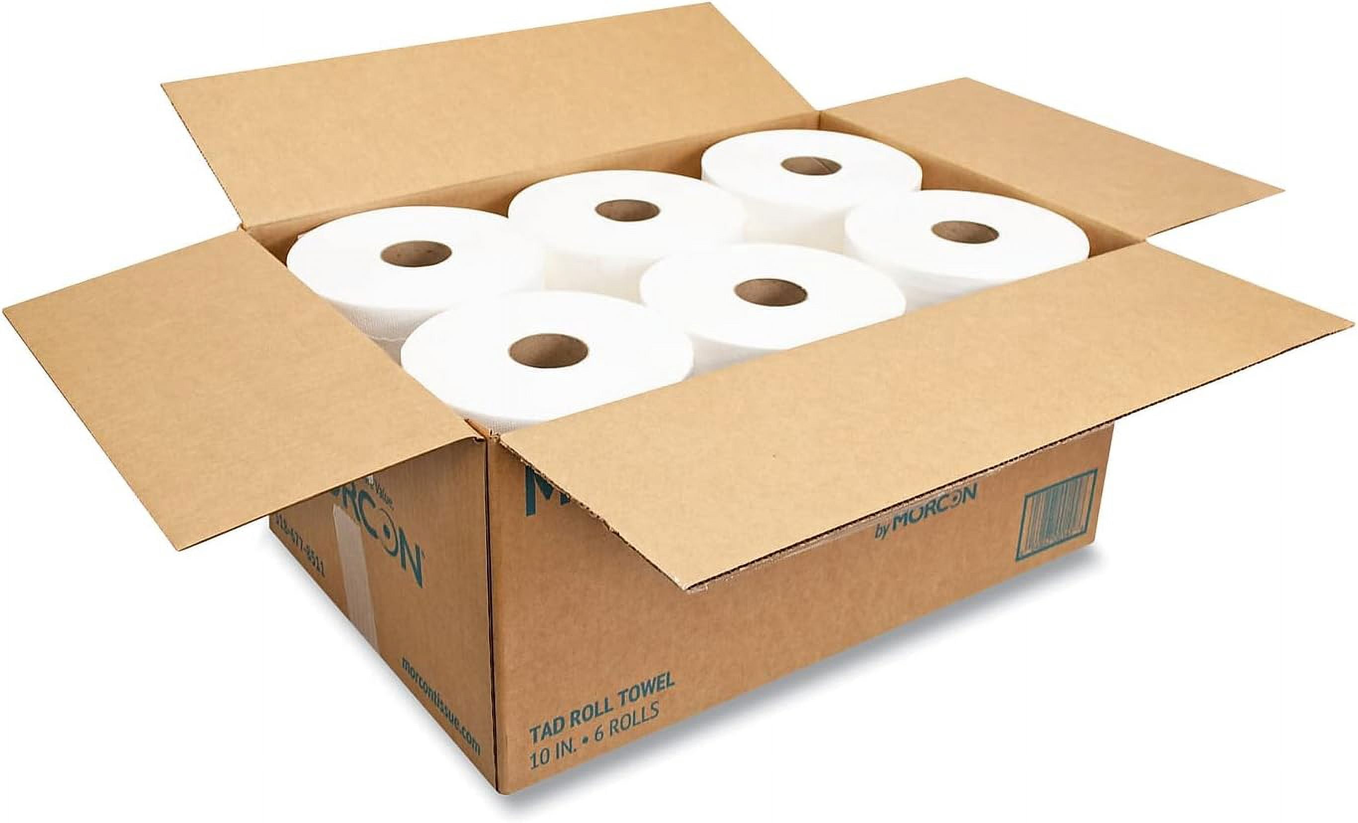 Morcon Paper M610 Hardwound Roll Towels, 1-Ply, 10-Inch x 500 ft, White, 6 Rolls/Carton