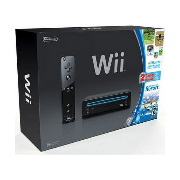 Nintendo Wii Console Black with Wii Sports and Wii Sports Resort