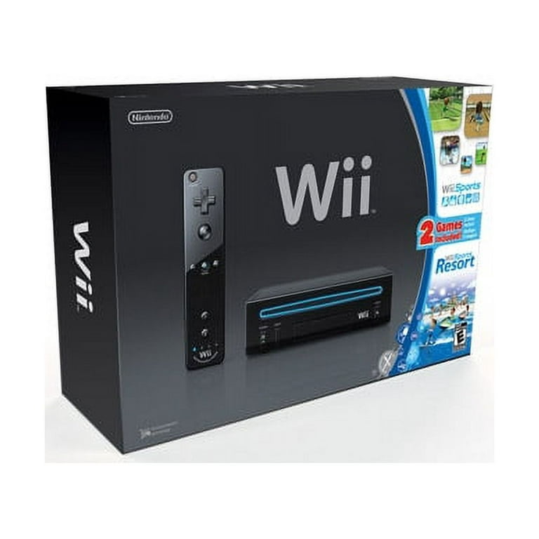 Restored WII Nintendo Console Black w/Wii Sports and Wii Sports Resort  (Refurbished) 