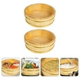 thumbnail image 4 of ULTNICE 2Pcs Sushi Dish Round Wood Bowl for Convenient Rice Mixing Traditional Khaki for Making Sushi, 4 of 8