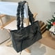 thumbnail image 5 of Bolso de mano de nailon para mujer bandolera elegante de gran capacidad con lazo bolso para compras sencillo bandolera plisada con correa para el hombro bolso diario, 5 of 9