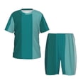 thumbnail image 1 of Balery Teal Color Conjunto de Pijama Infantil de Manga Corta con Estampado – Ropa de Dormir de Algodón Suave-Large, 1 of 6