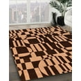 thumbnail image 3 of Ahgly Company Machine Washable Indoor Round Abstract Night Red Area Rugs, 4' Round, 3 of 7