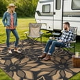 thumbnail image 2 of GENIMO Outdoor Rug Waterproof for Patio Decor, Reversible Plastic Straw Floral Camping Carpet, Large Area Rug Mat for RV, Camper, Deck, Bal, 2 of 7