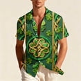 thumbnail image 2 of St. Patricks Day Shirts for Men Short Sleeve Summer Tops Shamrock Graphic T-Shirt Button Down Collared Blouse Casual Hawaiian Shirts, 2 of 8