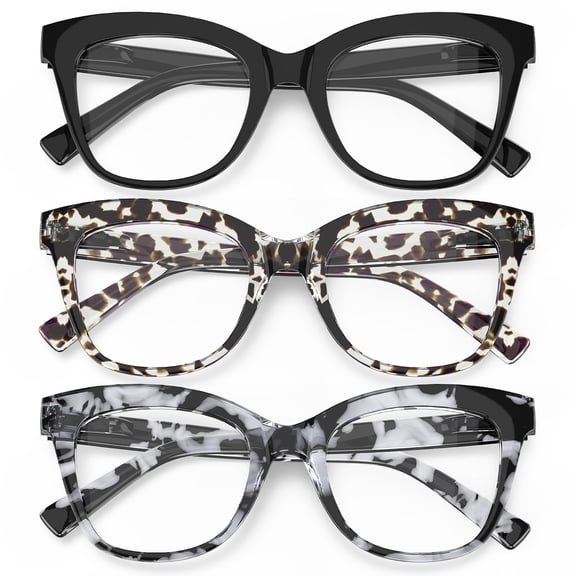 3-Pack Women Reading Glasses with Blue Light Blocking and Anti-Glare Features  2.50