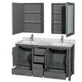 thumbnail image 2 of Wyndham Collection Sheffield 60" 4-door Wood Double Bathroom Vanity in Dark Gray, 2 of 3