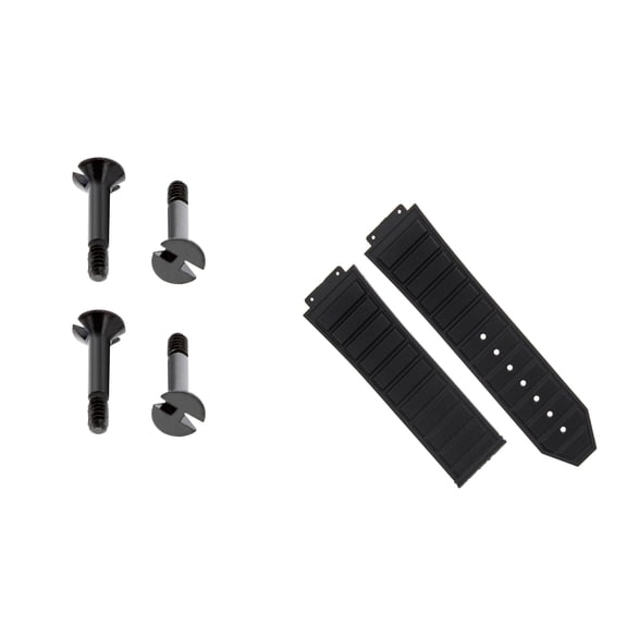 24MM RUBBER BAND STRAP FOR HUBLOT 44-45MM H BIG BANG WATCH   4 BLACK SCREW BLACK