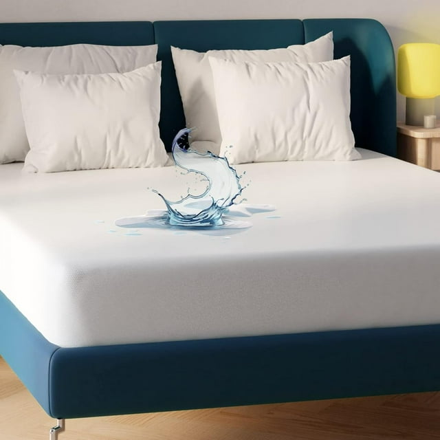 AMERTEERNiagara Sleep Solution Queen Waterproof Mattress Pad Protector Cover Deep Pocket 60x80 Breathable Bed Pillow