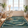 thumbnail image 3 of Design&I 4'x6' Washable Area Rug Fishing Bass Wildlife Angler Lake Lure Border Hunting for Home Office, Under Desk, Snag-Free Skid-Resistant Medium, 3 of 7