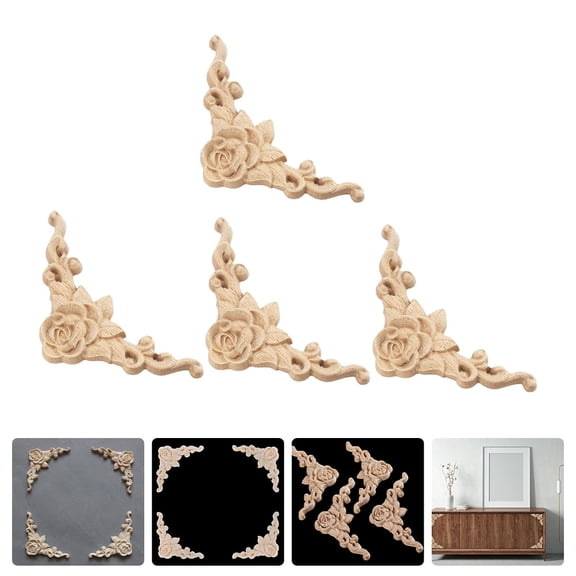 LOLIPPYY 4Pcs Vintage Home Accents Decorative Wood Trim for Interior Design Adults