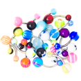 thumbnail image 1 of Belly Button Ring 20 Mixed Colors - No Duplicates - 316L Surgical Steel, 1 of 7