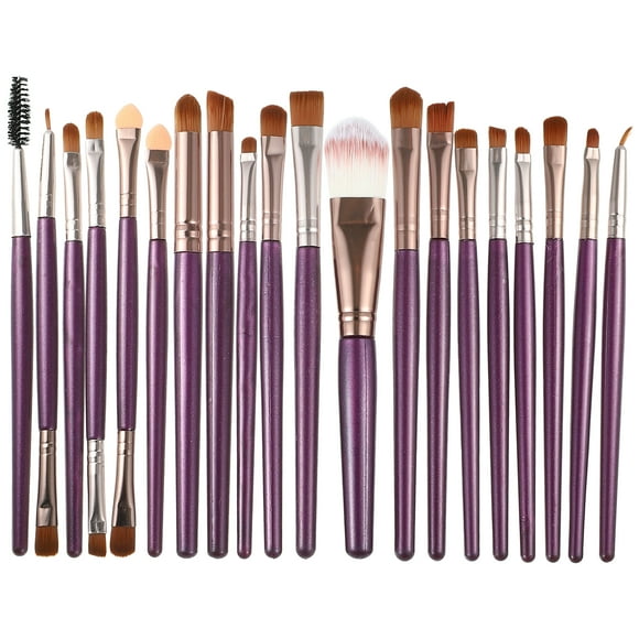 1 juego de brochas de maquillaje de viaje, brocha para sombra de ojos, brocha para colorete corrector de contorno de base, fibra sintética, púrpura