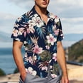 thumbnail image 4 of Horkkom Hawaiian Shirt for Men Summer Short Sleeve Button Down Shirt Palm Tree Print Vacation Beach Shirts, 4 of 6