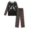 thumbnail image 2 of INSPIRE CHIC Christmas Deer Print Long Sleeve Tee with Pants Family Matching Pajama Set ["Men"] L Black, 2 of 5