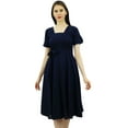 thumbnail image 1 of Bimba Robe Droite en Lin à Manches Courtes pour Femmes avec Ceinture Robes Décontractées, 1 of 9