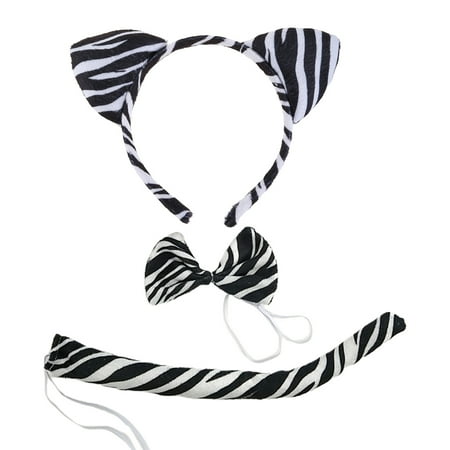 

OOKWE 3Pcs/Set Sexy Cute Animal Ears Hairband Tail Bow Tie for Fancy Carnival Party