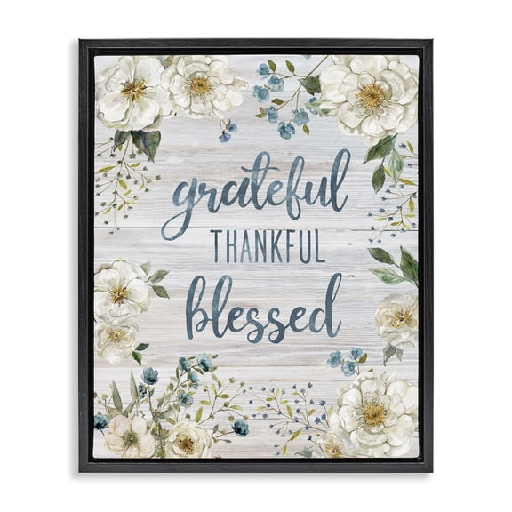 Stupell Industries Shabby Chic Black Floating Frame Canvas Art, 17 x 21, by Carol Robinson