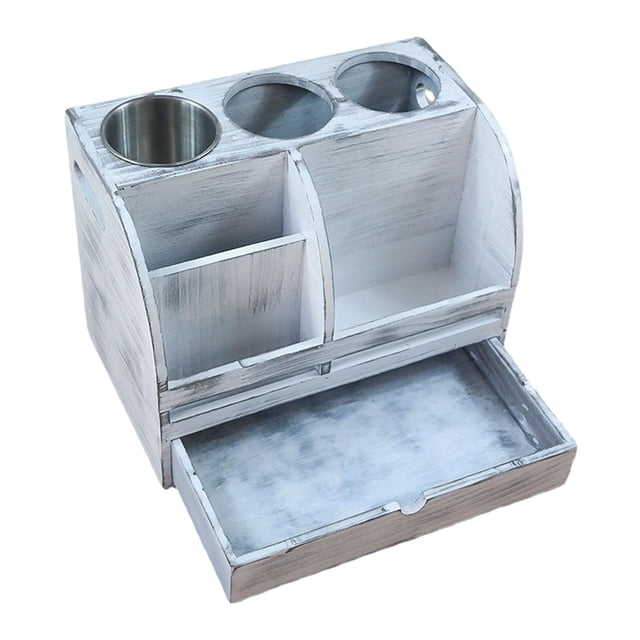 Soporte de madera para secador de pelo, estante de ducha, estante de pared retro, organizador de baño de madera, estante para maquillaje, artículos de