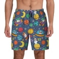 thumbnail image 2 of Goofa Cartoon Space Printed Men's Swim Trunks Board Shorts Quick Dry Mens Swimming Trunks with Compression Liner,Breathable Fit Hawaii Beach Shorts-3X-Large, 2 of 8