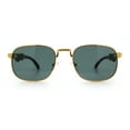 thumbnail image 5 of Mens Luxury Oversize Wood Buff Rectangle OG Gangster Sunglasses Gold Brown - Green, 5 of 7