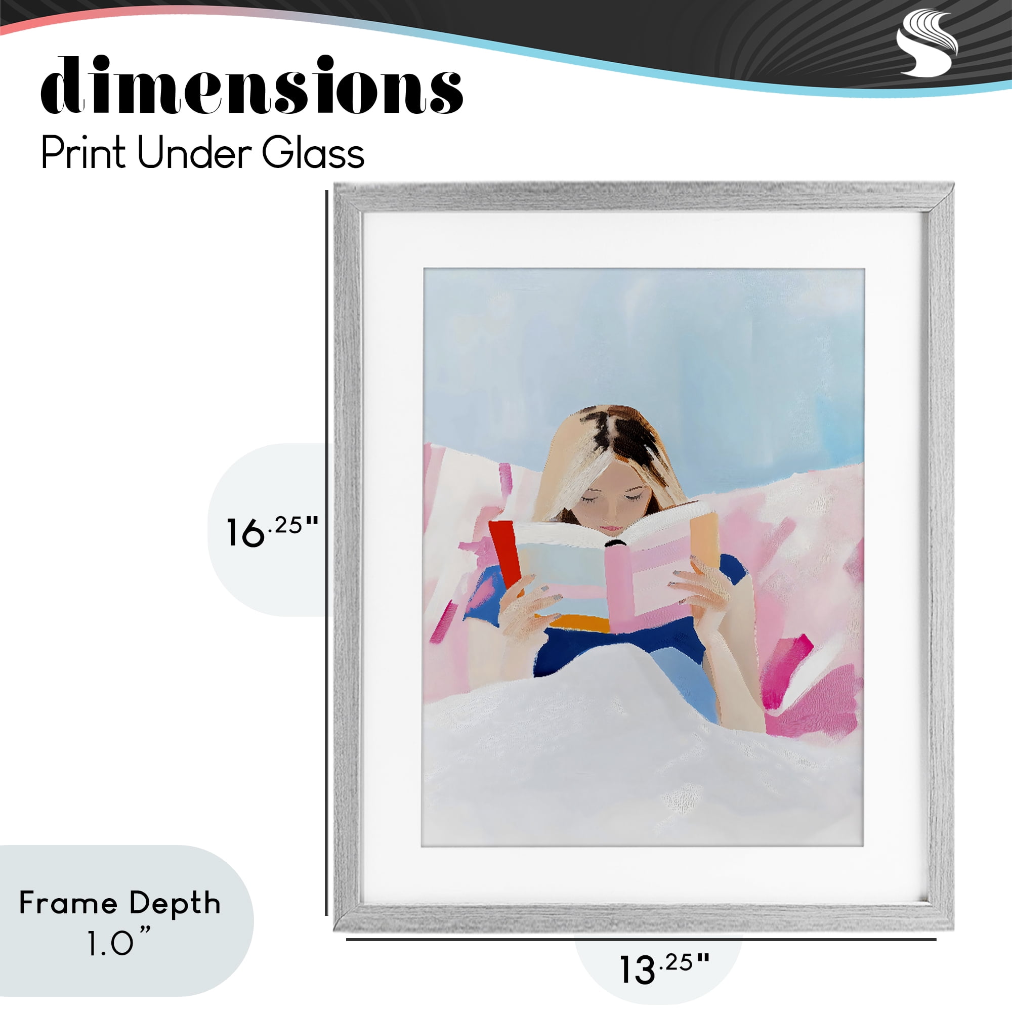 Stupell Industries Cozy Reading In Bed Gray Framed Print Under Glass, design by The Prints Vibe