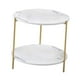 thumbnail image 4 of Mesa de centro, mueble de mesa, mesa pequeña para oficina, decoración del hogar, sala de estar Redondo blanco, 4 of 9