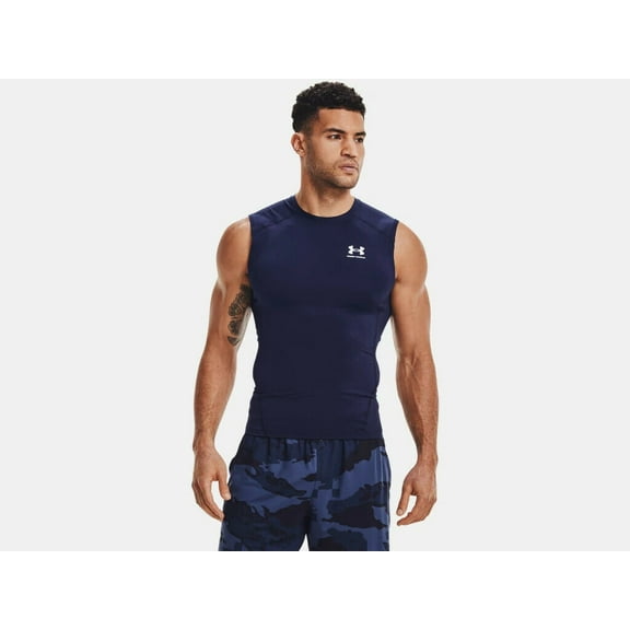 Under Armour Men's HeatGear Armour Compression Sleeveless Shirt 1361522-410 Navy