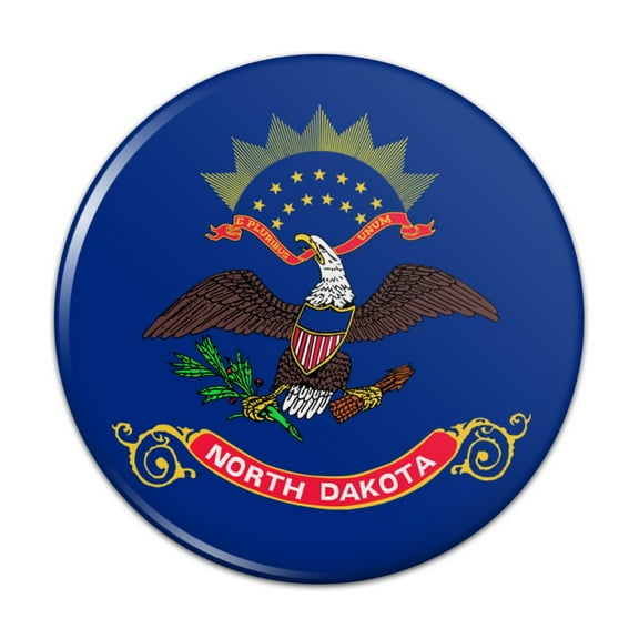 North Dakota State Flag Pinback Button Pin
